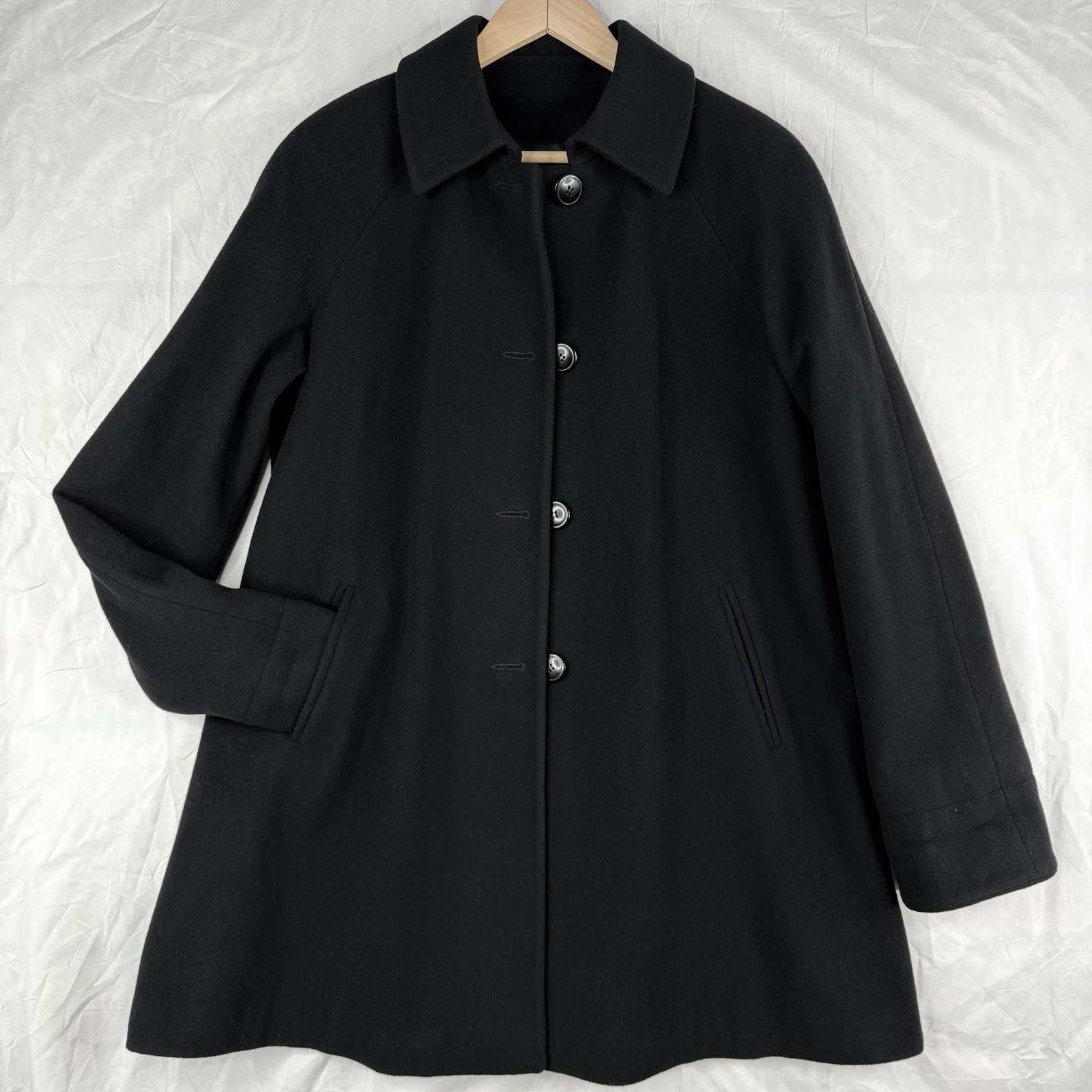 Vintage Marvin Richards Pea Coat 100% Wool Sz-M Single Breasted Black U.S.A Made